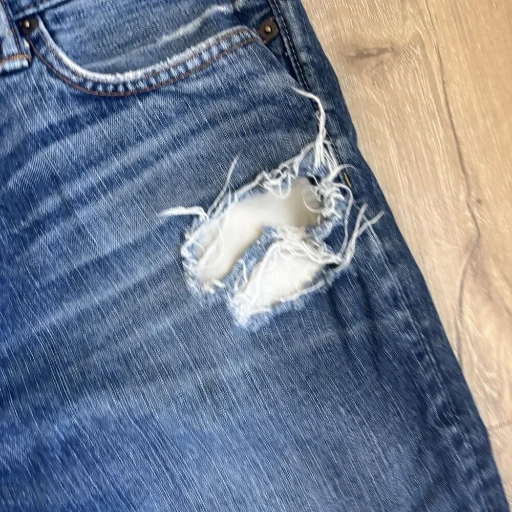 Abercrombie & Fitch Skinny Jeans Mens 32x32 Med. Wash Button Fly Distress